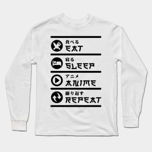 EAT SLEEP ANIME REPEAT Long Sleeve T-Shirt
